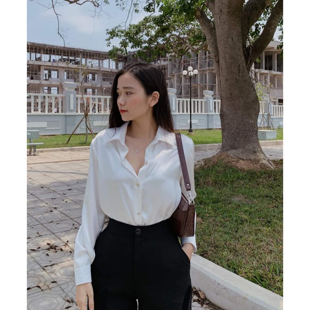 ÁO SƠ MI PHI BÓNG NÚT ĐỒNG