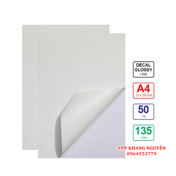 Giấy Decal In Ảnh Parrot Khổ A4 Định Lượng 135gsm (Xấp 50 tờ)