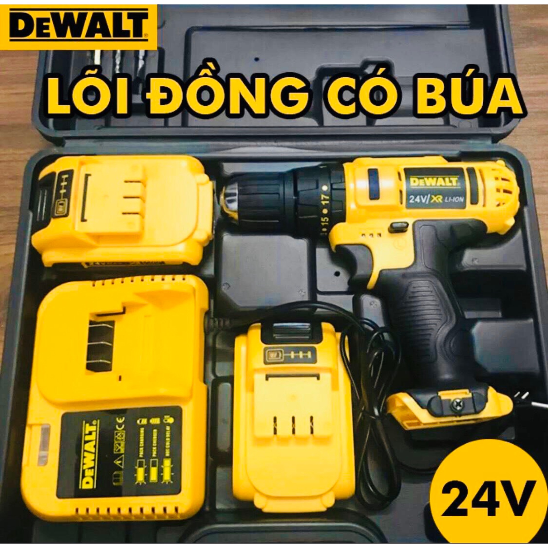 MÁY KHOAN PIN 24V DEWALT CÓ BÚA