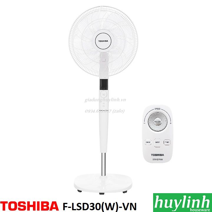 [HCM]Quạt đứng Toshiba F-LSD30(W)VN (LSD30) có remote