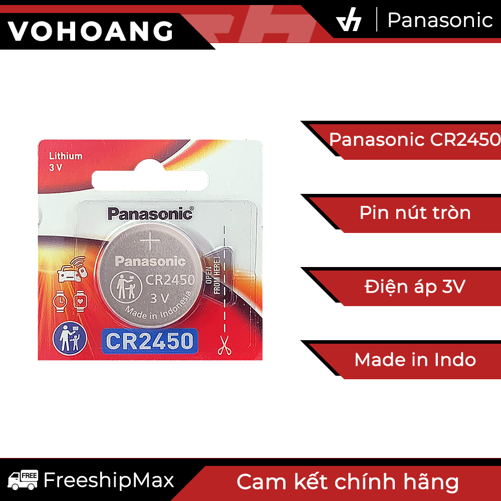 Vỉ 1 viên pin Panasonic CR2450 phân phối chính hãng