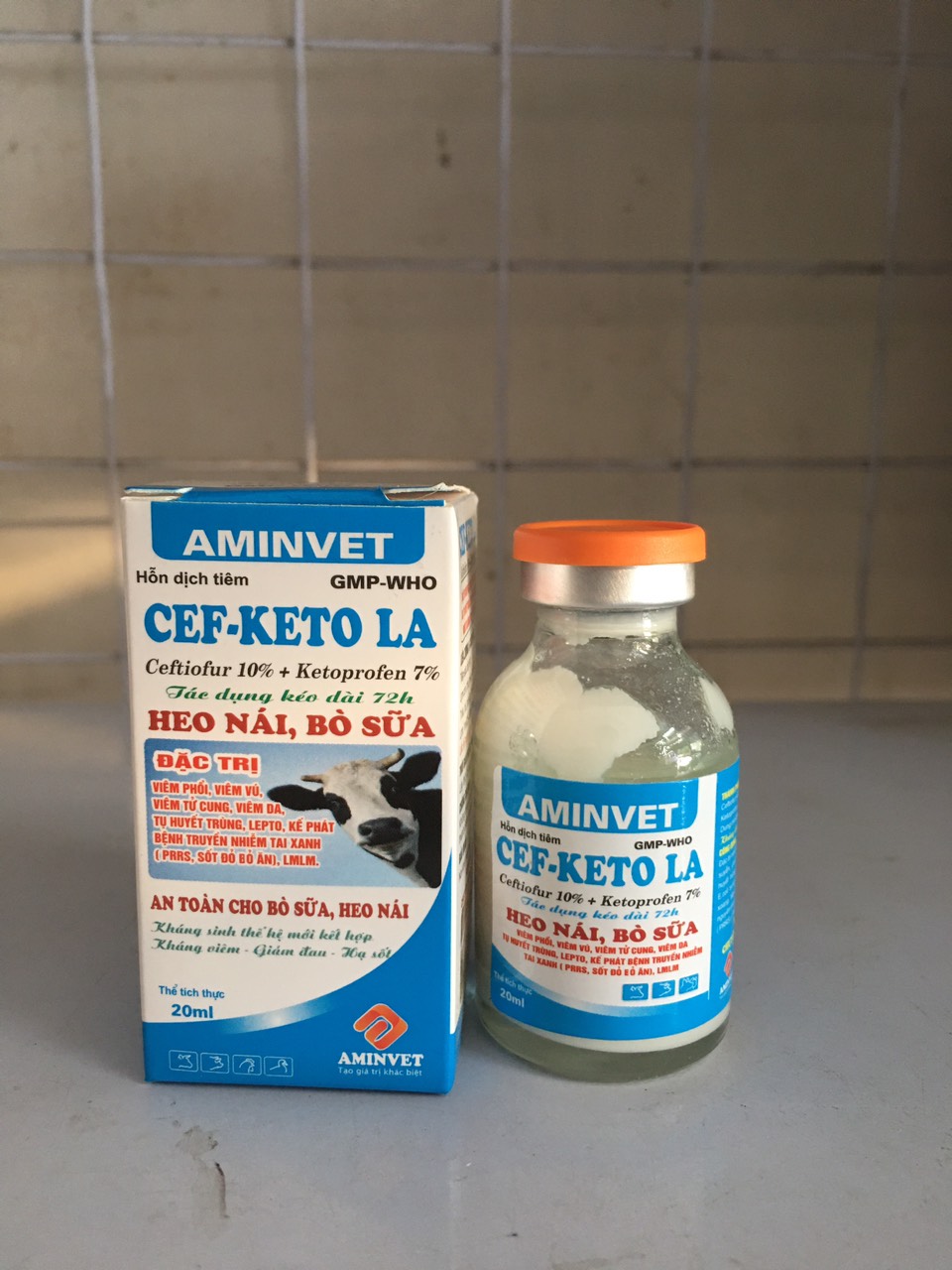 [Thú y] Cef-keto LA dùng cho chó, mèo, lợn, trâu bò (100ml/20ml)