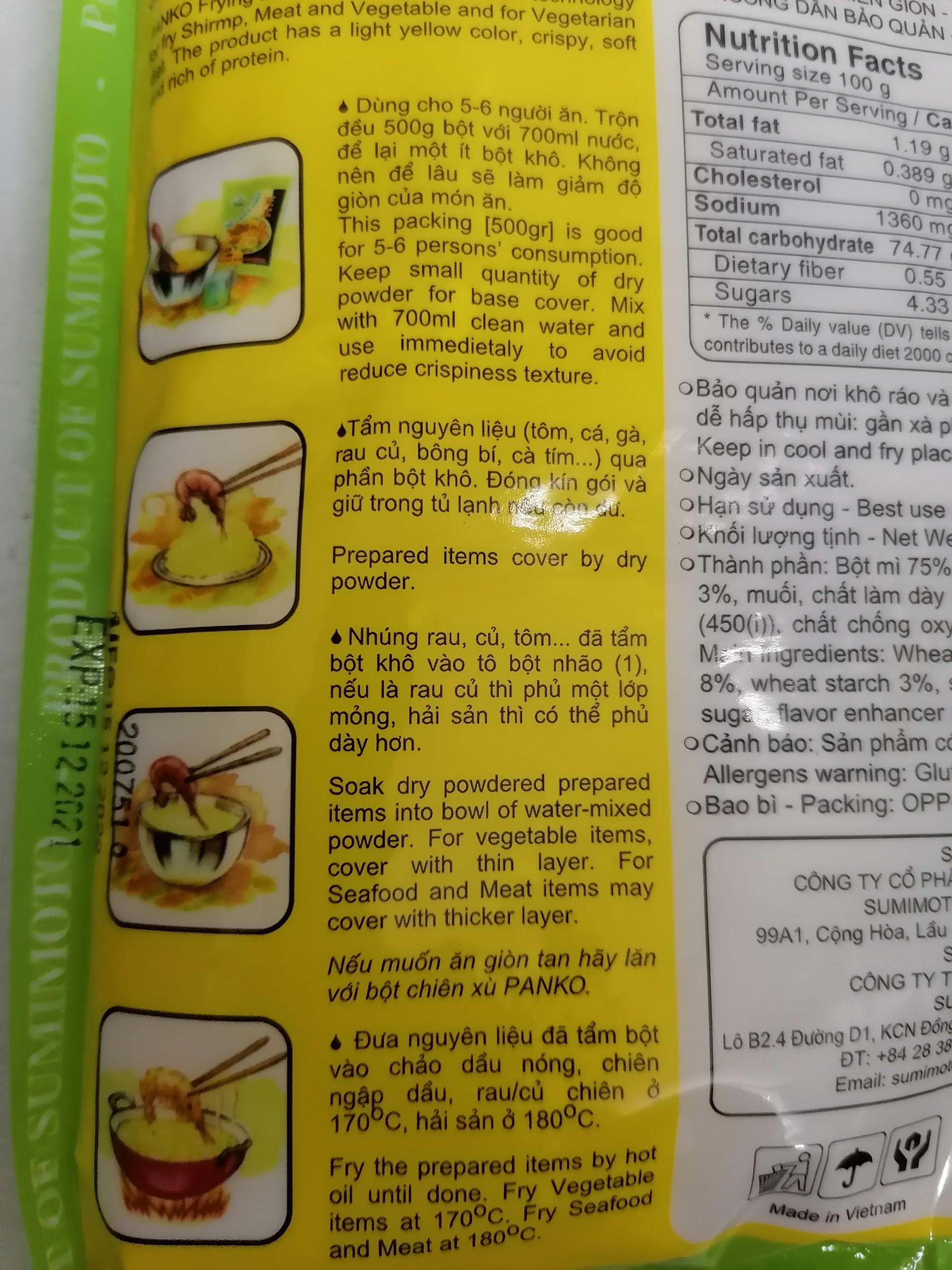 [500g] BỘT CHIÊN GIÒN [VN] PANKO Frying Mix Powder (halal) (btn-hk)