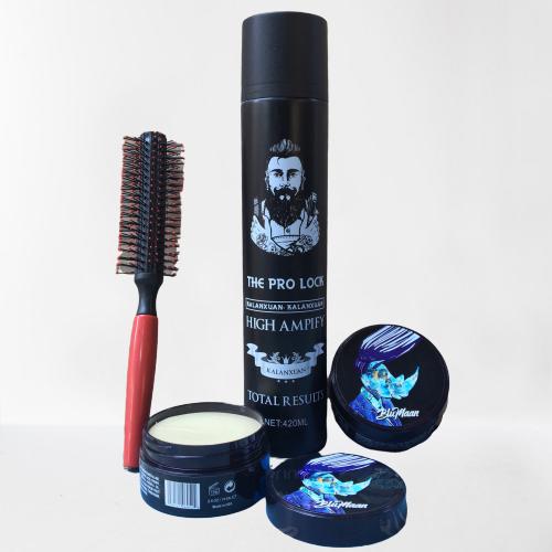 Combo Sáp Vuốt Tóc Nam BluMaan Styling Meraki (Bản Tê Giác Xanh ) + Gôm Xịt Tóc The Pro Ami 400ml + Lược