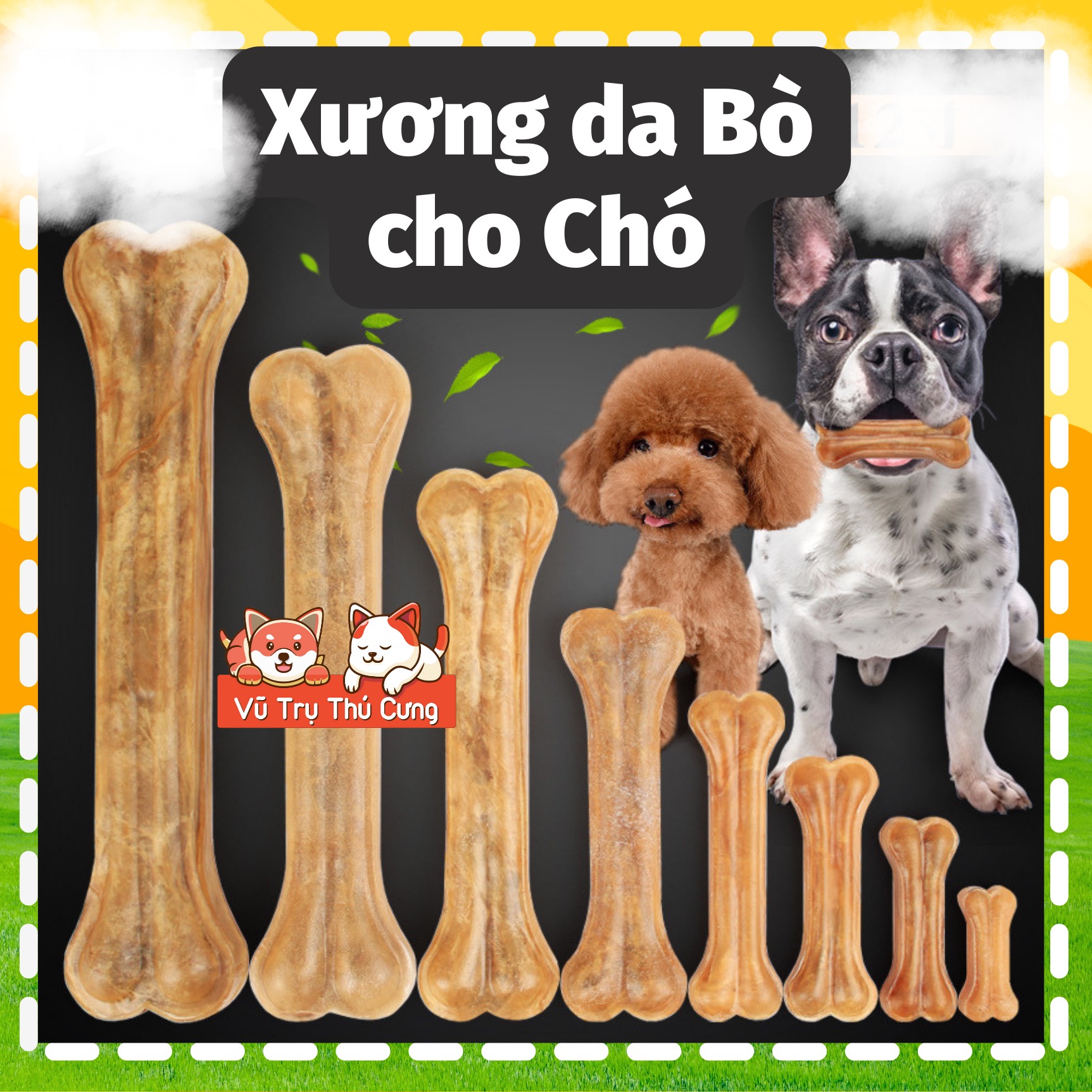 Xương da bò cho Chó gặm sạch răng và bổ sung dinh dưỡng