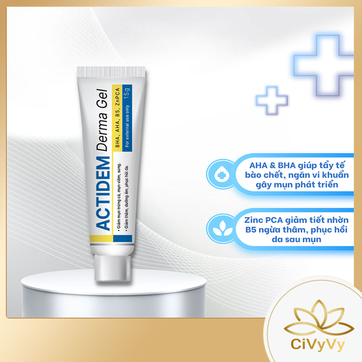 [ Free Ship Max ]Gel Giảm Mụn Actidem Derma Gel Dưỡng Ẩm Da
