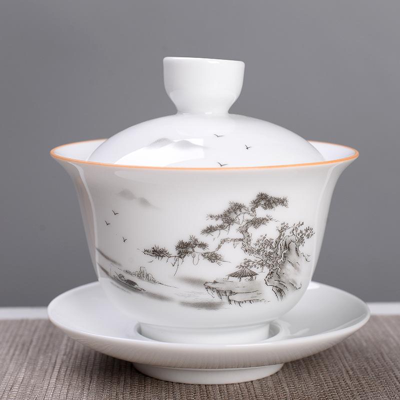 Chén Khải (Tam Tài) Cảnh Đức uống trà tuyệt đẹp