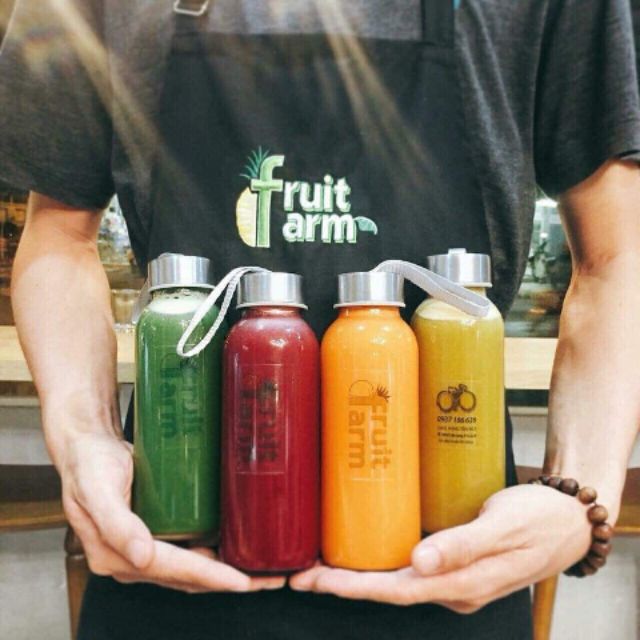 Chai Thủy Tinh 300ml Detox Có Dây Xách
