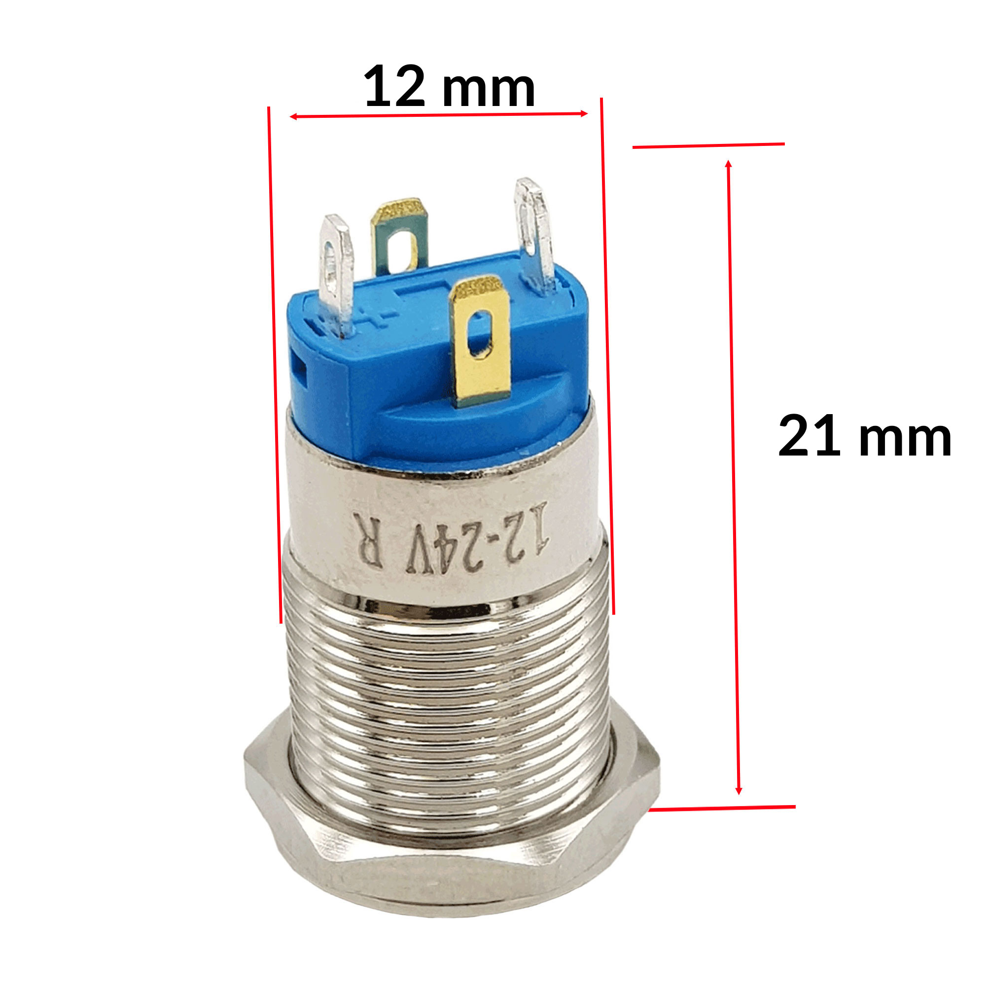 Nút nhấn kim loại 12mm Đỏ