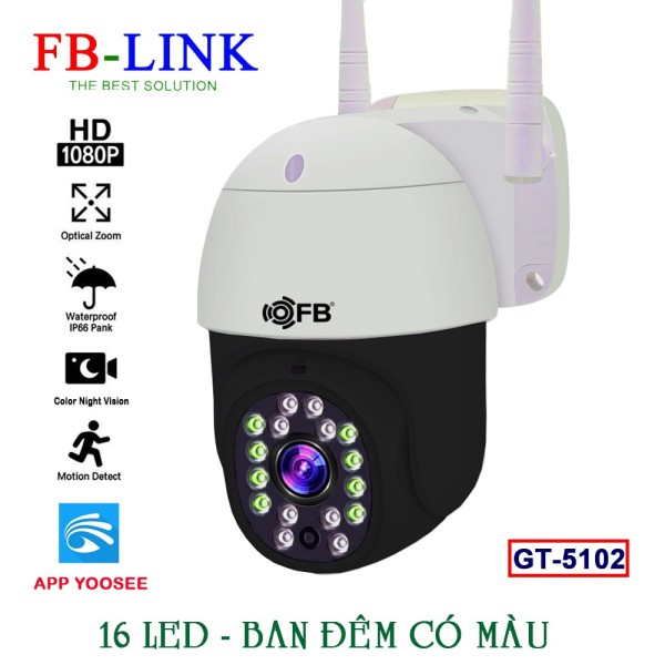 Camera IP Wifi Ngoài trời FB-Link GT-5102 Full HD (App Yoosee – Ban đêm có màu) + Adapter