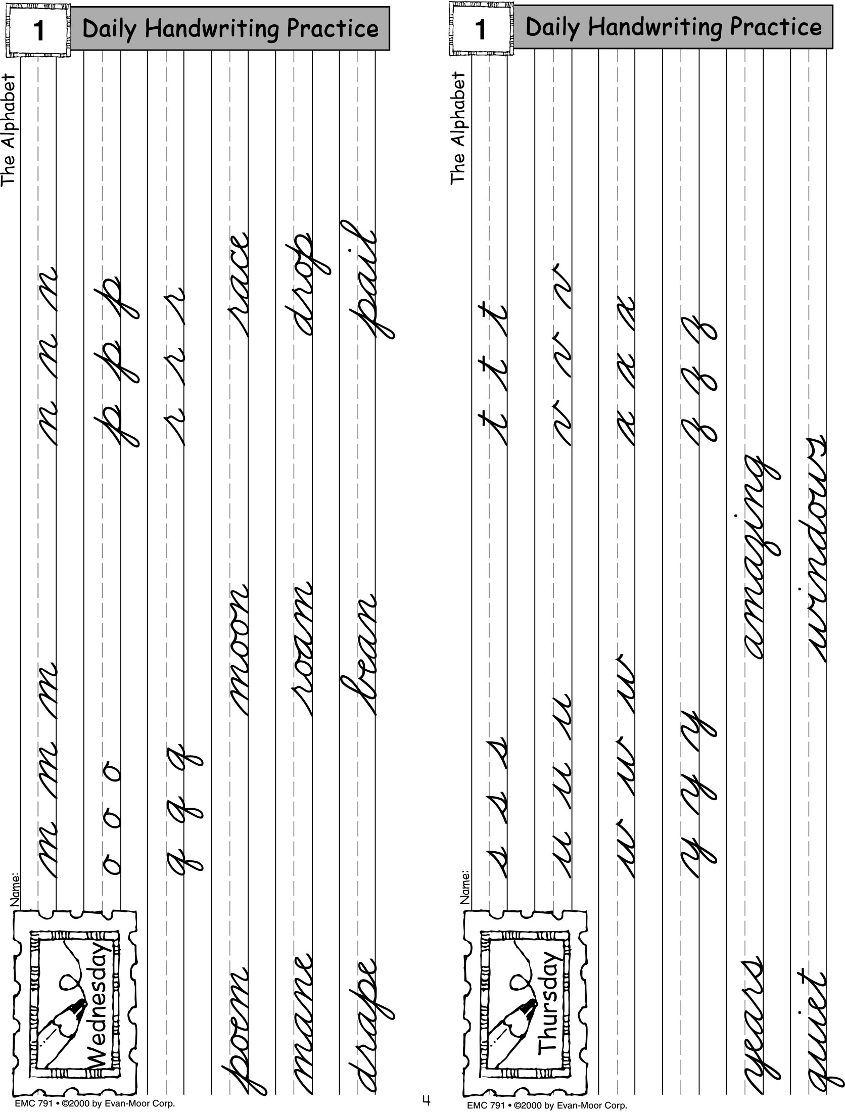 Sách Tiếng Anh DAILY HAND WRITING PRACTICE (Sách đen trắng)