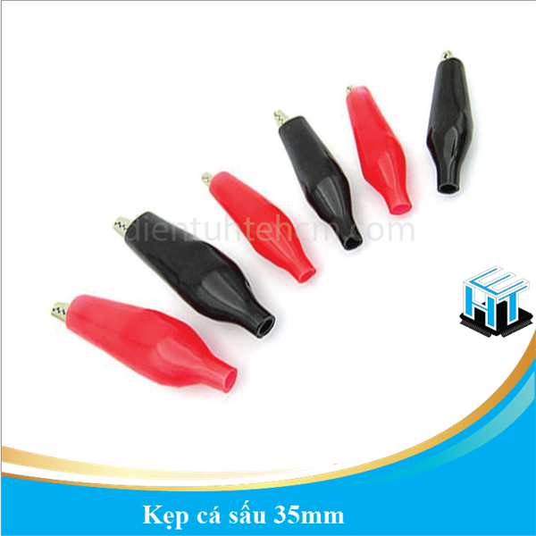COMBO 5 BỘ Kẹp cá sấu size 35mm (Cặp đen đỏ)