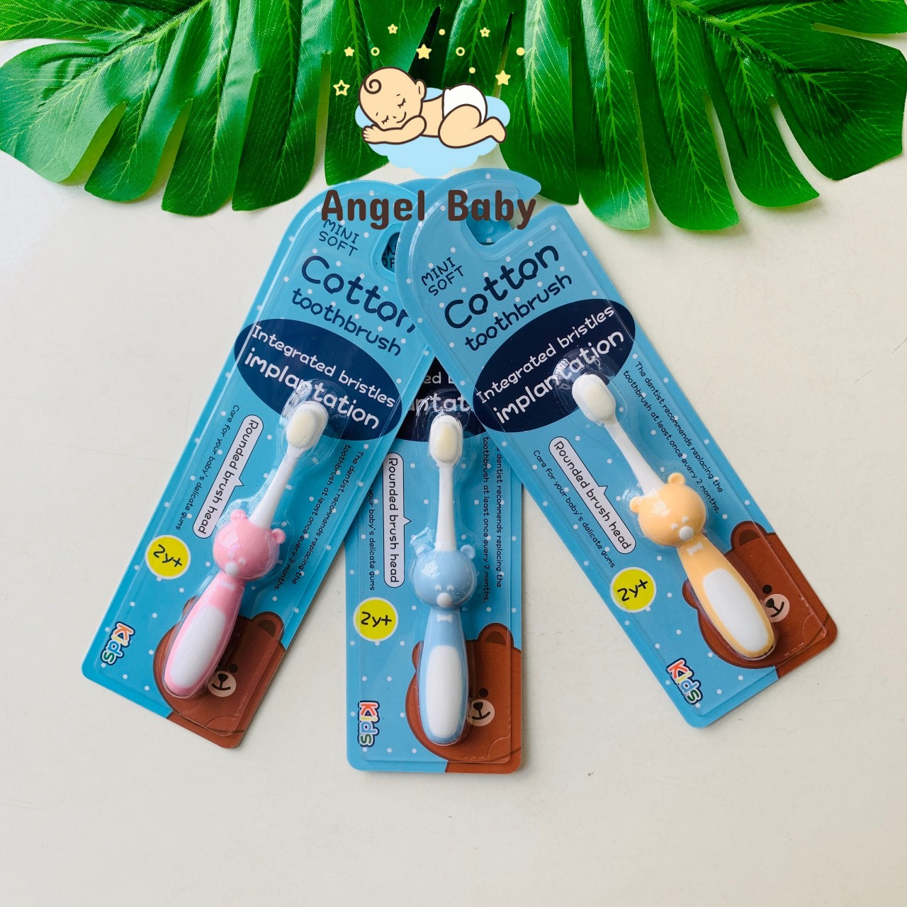 Bàn chải đánh răng cho bé lông tơ Cotton siêu mềm