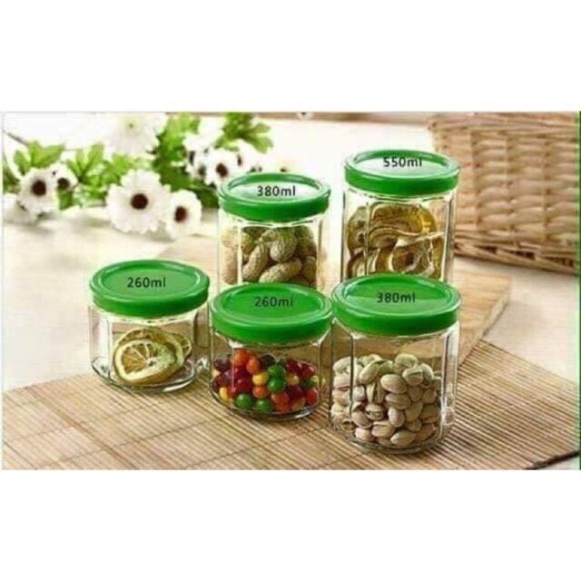 Bộ gia vị thuỷ tinh 5 chiếc