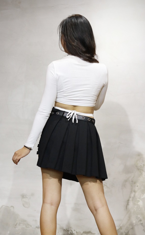 Áo Croptop Body Dài Tay Đan Dây Bụng