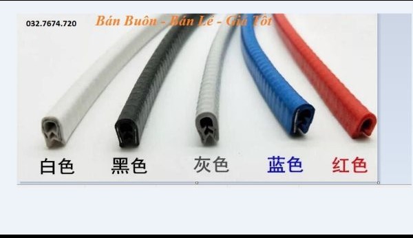 Cuộn 5m Gioăng Cao Su, Nẹp Viền Cửa Chữ U Lõi Thép Chống Va Đập Trầy Xước Cánh Cửa Ô Tô