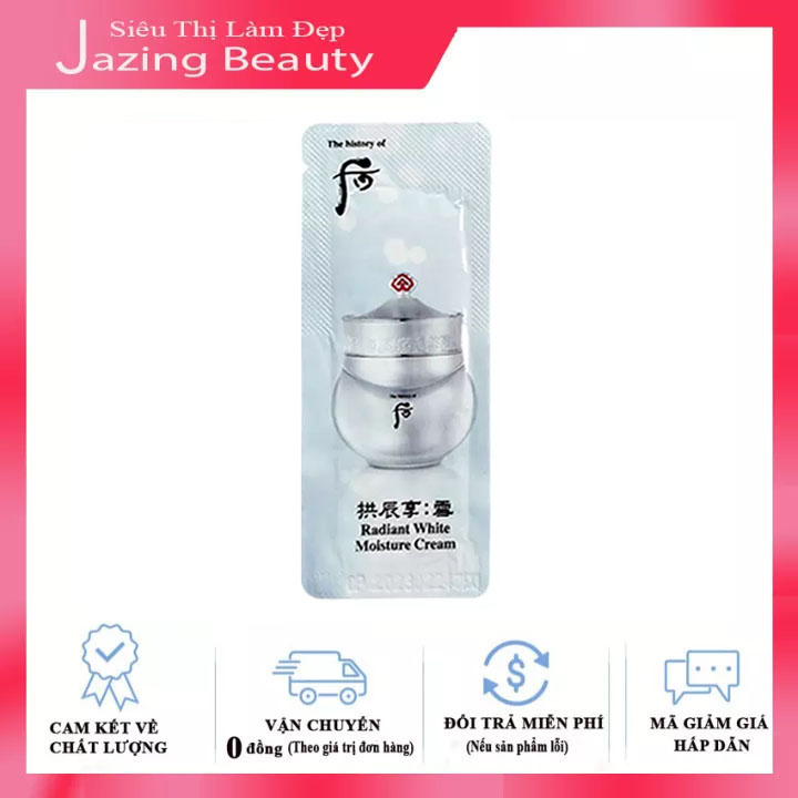 Gói Sample Kem Dưỡng Trắng Giảm Thâm Nám Whoo Radiant White Moisture Cream 1ml