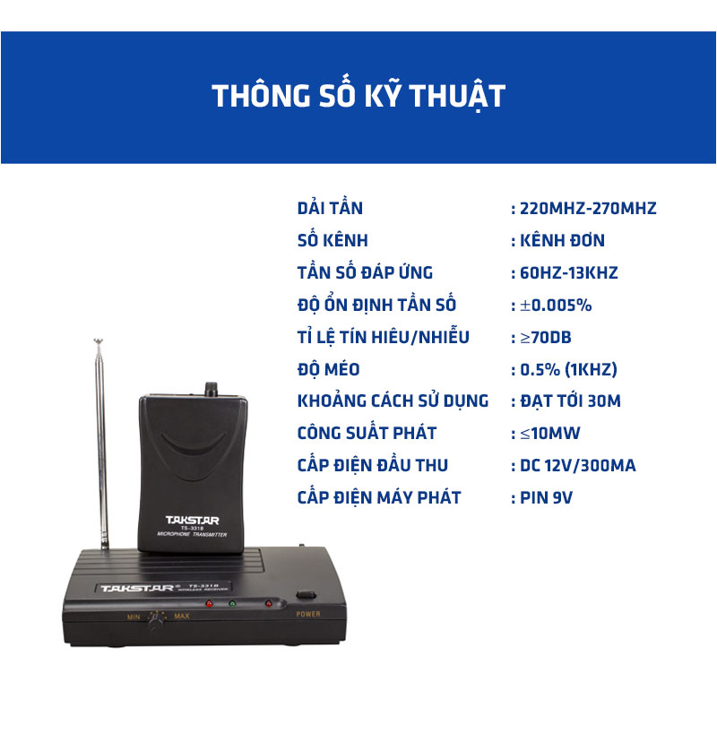 Micro gài áo không dây Takstar TS-331B [Bản mới 2020]