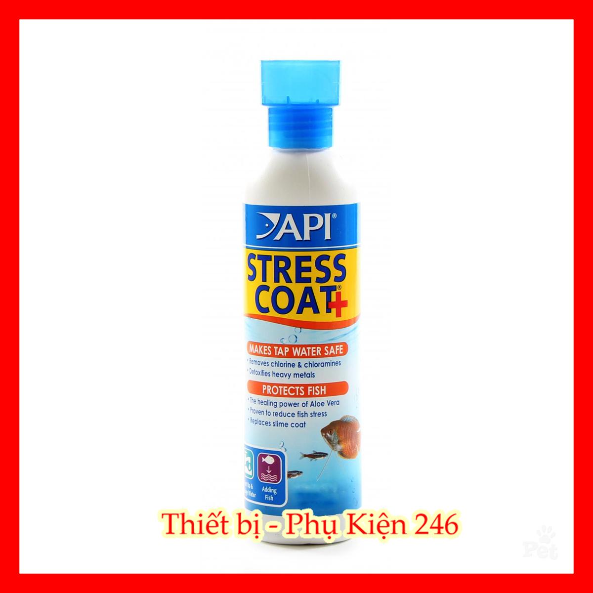 API Stress Coat+ chuyên cá nước ngọt (giúp khử Chlorine,Chloramine và kim loại nặng) chai 473ml