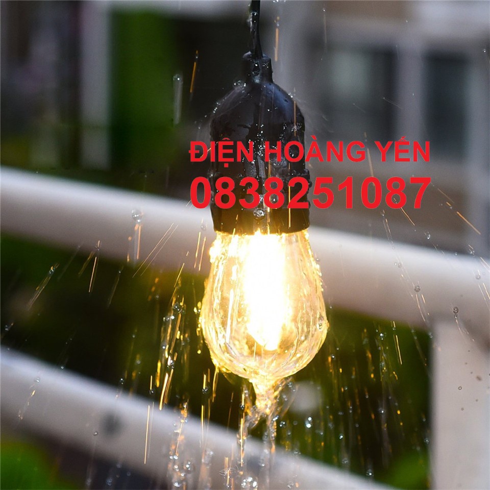 [HCM]Bộ dây treo kín nước dài 5m 10 đuôi đèn e27