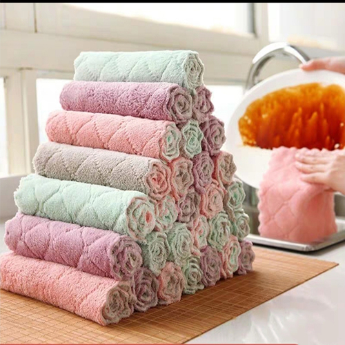 Khăn lau bếp nhỏ đa năng 2 mặt kháng khuẩn siêu thấm màu ngẫu nhiên dùng (lau bếp, bát đĩa, bàn ghế...) (1chiếc) kích thước 24x14cm