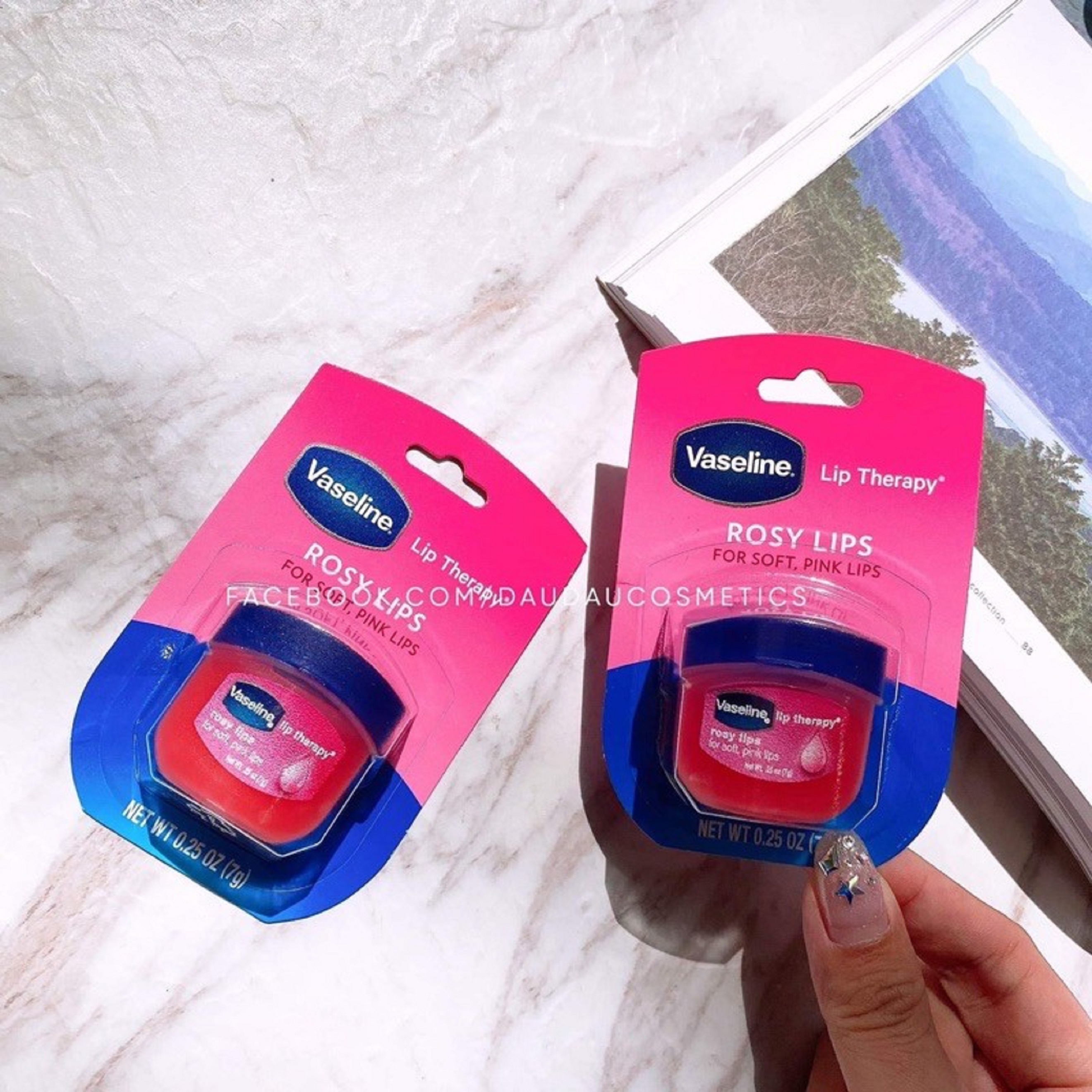 Son dưỡng môi Vaseline Rosy Lips Therapy 7g -MỸ