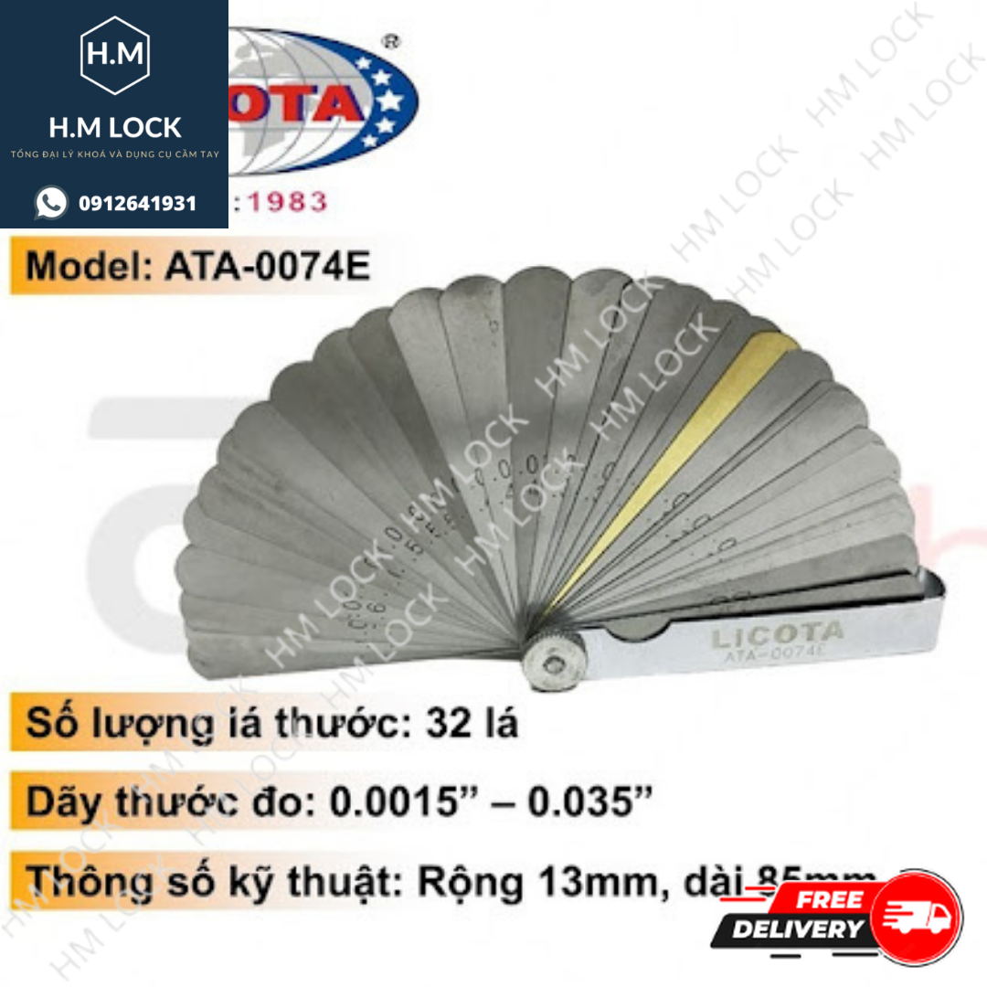 Bộ thước lá đo khe hở 25 lá & 32 lá licota - thép cr-v siêu cứng, không gỉ cao cấp - hm lock