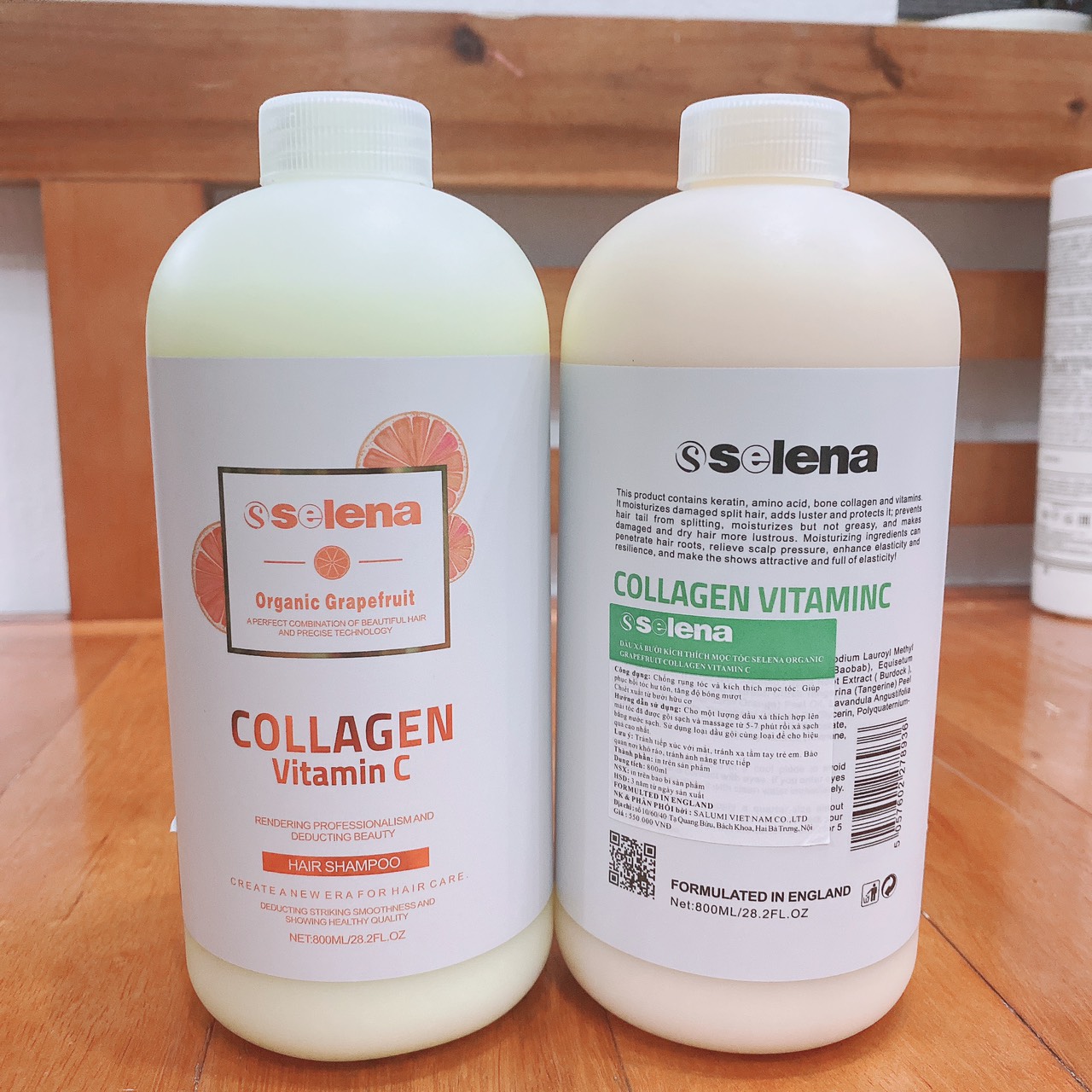 (Dầu gội bưởi selena) Bộ Dầu Gội - Dầu Xả Bưởi Đặc Trị Rụng Tóc Phục Hồi Hư Tổn Selena 800ml