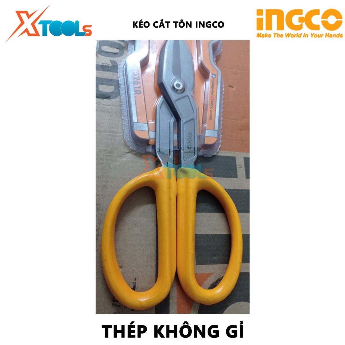 Kéo cắt tôn nhỏ INGCO | kéo cắt thép đa năng Size:10-12" Chất liệu: thép không gỉ dùng để cắt tôn, cắt nhựa, cao su hoặc dây đồng lưới