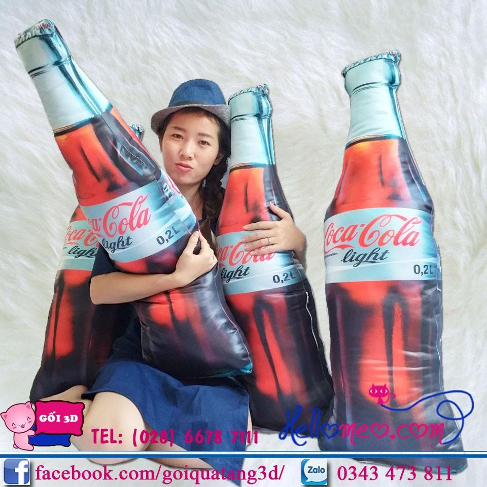 Gối Ôm 3D Hình Bia Coca Light 100cm