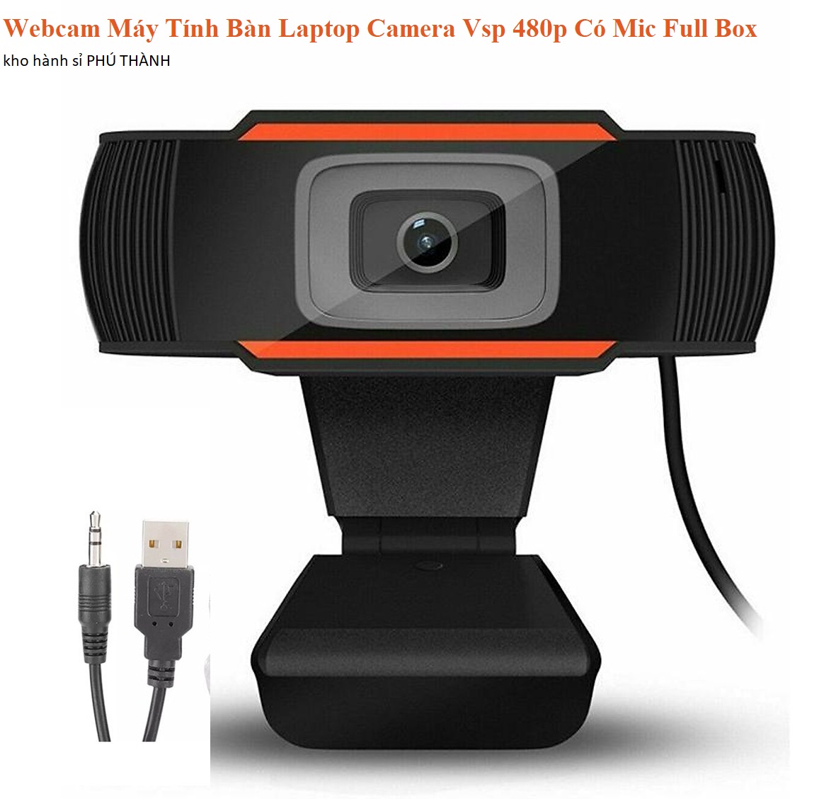 Webcam máy tính bàn laptop camera vsp 480p có mic full box - phụ kiện máy tính