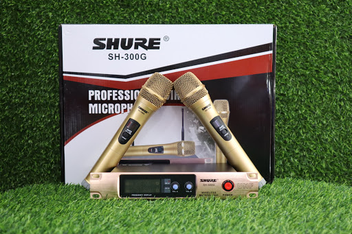 Bộ Micro Karaoke Không Dây Shure SH-300G Chất Liệu Nhôm 2 Micro