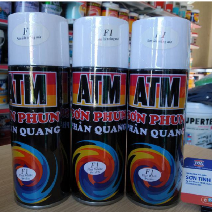 Sơn Xịt Phản Quang Màu Trắng ATM F1 1 chai
