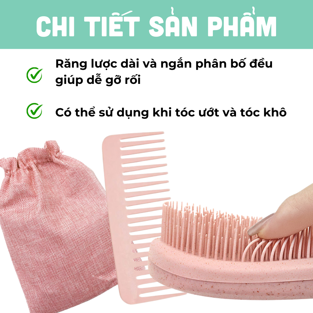Combo Lược Gỡ Rối Và Lược Massage Da Đầu BEBECHIC