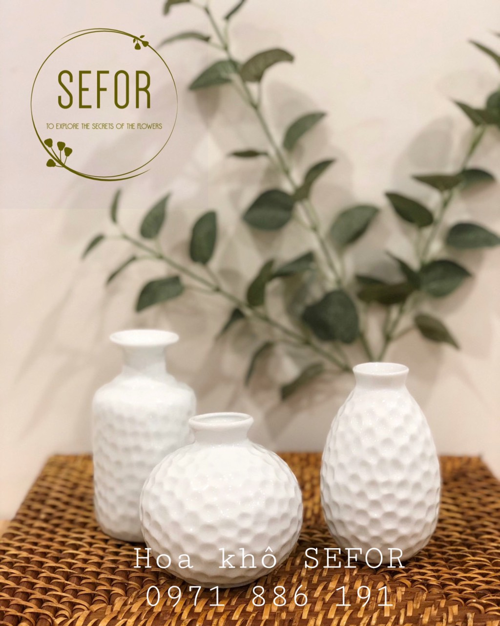 Bình gốm mini decor - Bình gốm Bát Tràng - Bình gốm trang trí