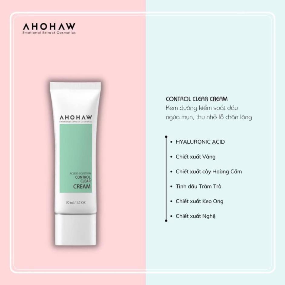 Kem dưỡng kiểm soát dầu, ngừa mụn control clear cream ahohaw