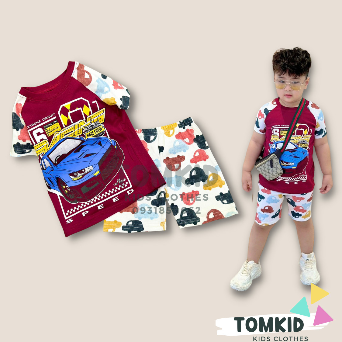 Đồ bộ bé trai bộ cộc tay cho bé, Đồ bộ bé trai, bộ cộc tay bé trai cotton phối màu 8-23kg