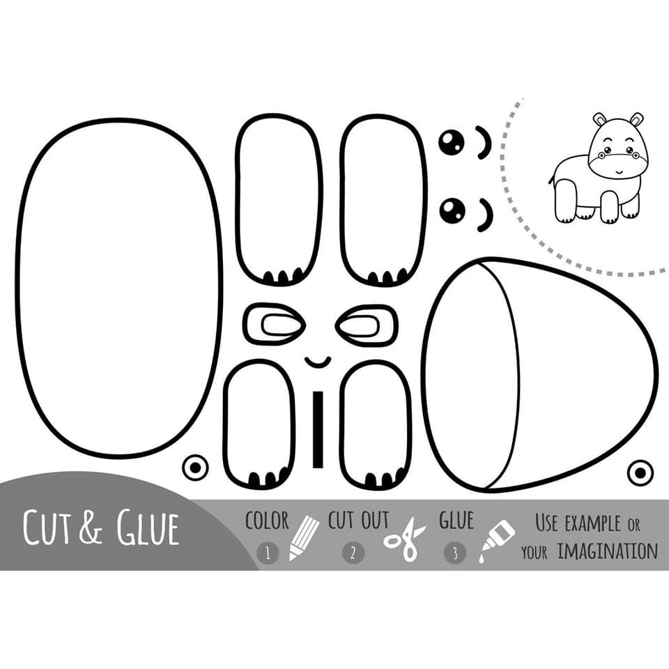 Giấy tô màu và cắt dán - Mẫu 1