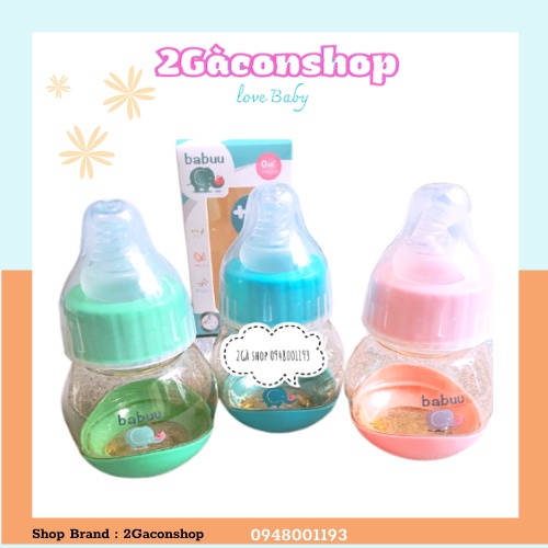 [Hoàn Tiền 10%]Bình sữa BaBu nhật 60ml núm mềm chống sặc sữa,đầy hơi