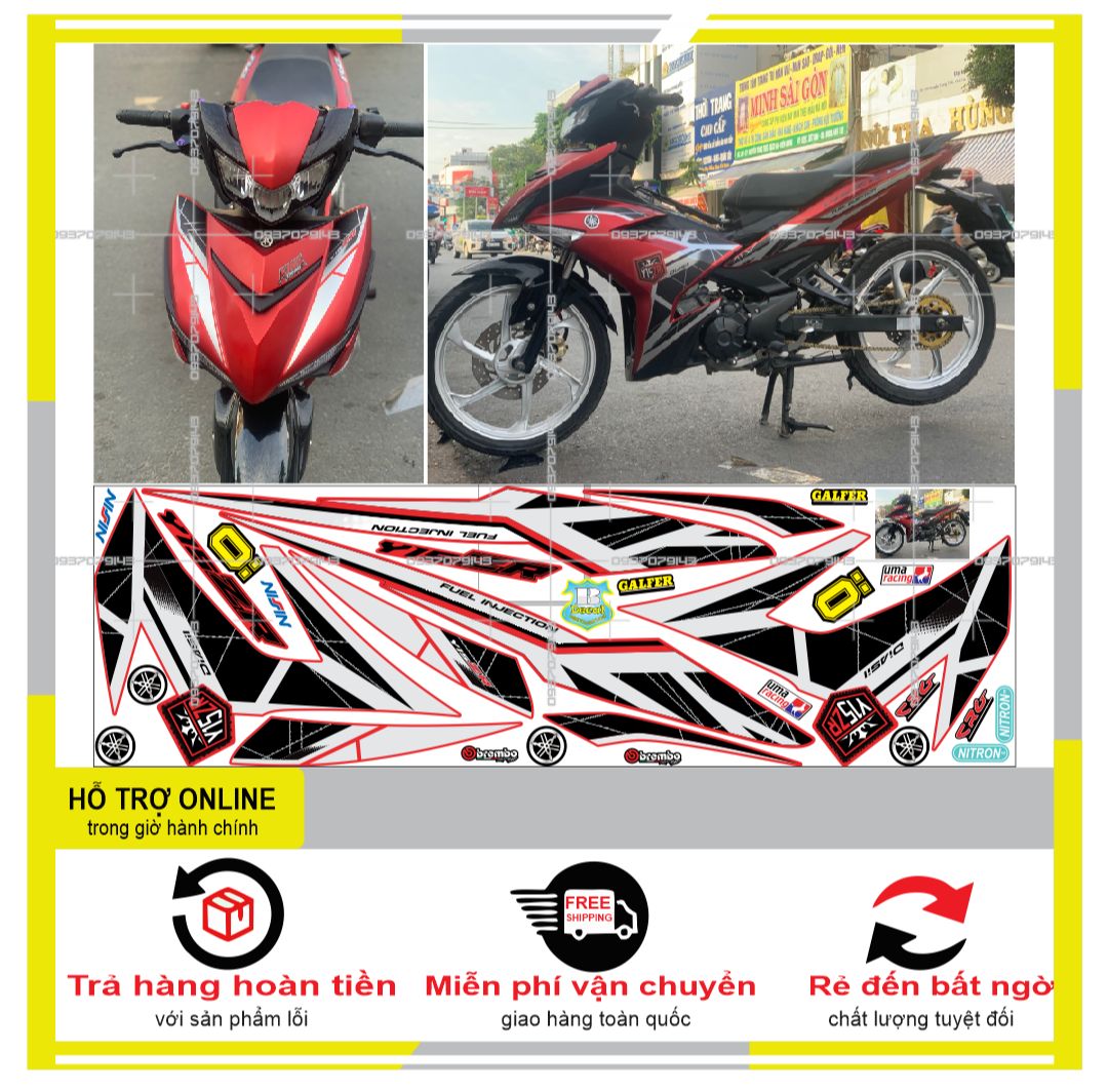 TEM RỜI EXCITER 150 Y15ZR DÁN XE ĐỎ