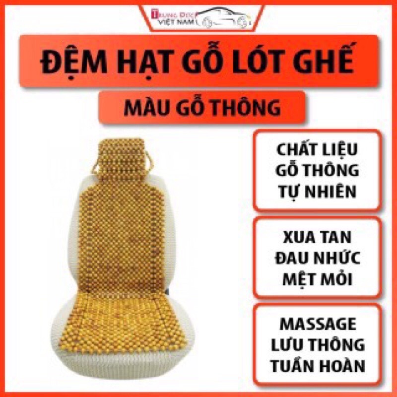 Đệm hạt gỗ hương, pơ mu cao cấp cho ghế ô tô và ghế văn phòng cam kết gỗ chuẩn xịn