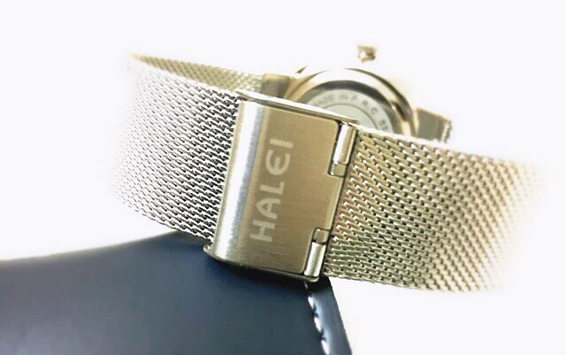 Đồng hồ cặp đôi nam, nữ dây thép lụa Halei Sliver