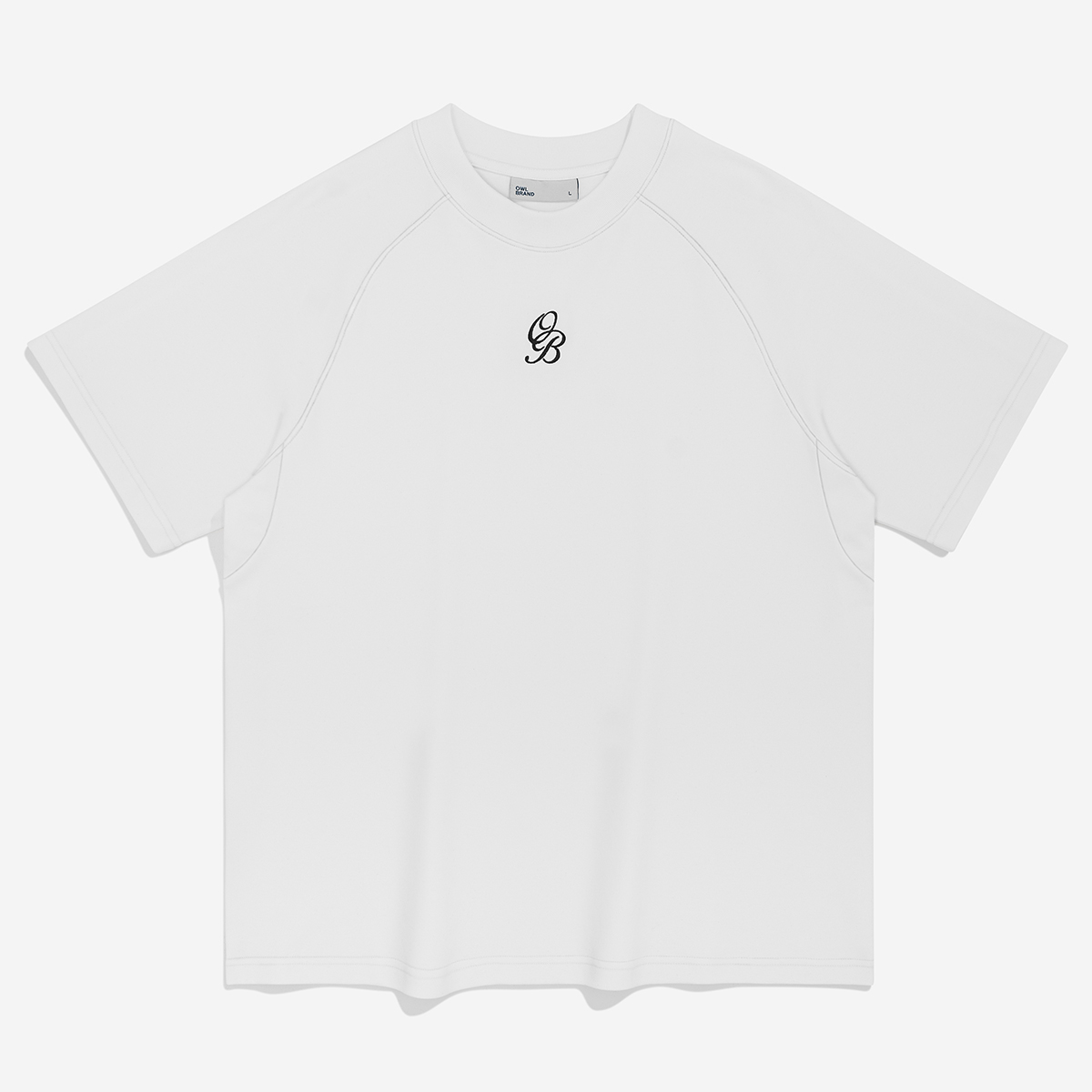 Áo thun raglan interlock Owlbrand AAO/ Trắng