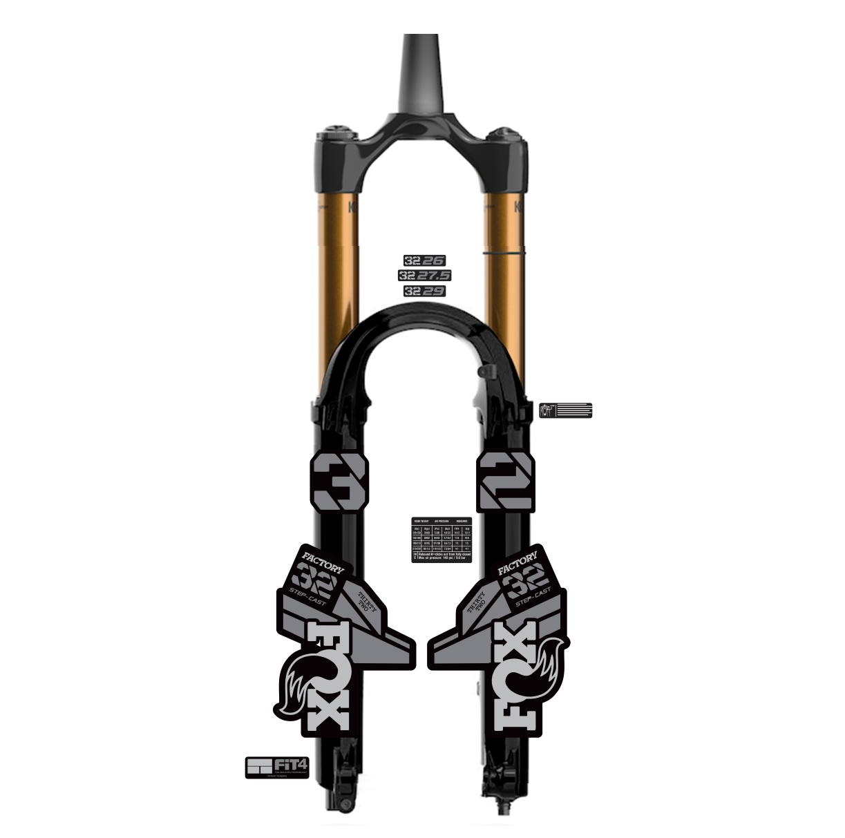 tem decal dán phuộc xe đạp địa hình Fox kashima 32 2021 | cheetahdecals.com