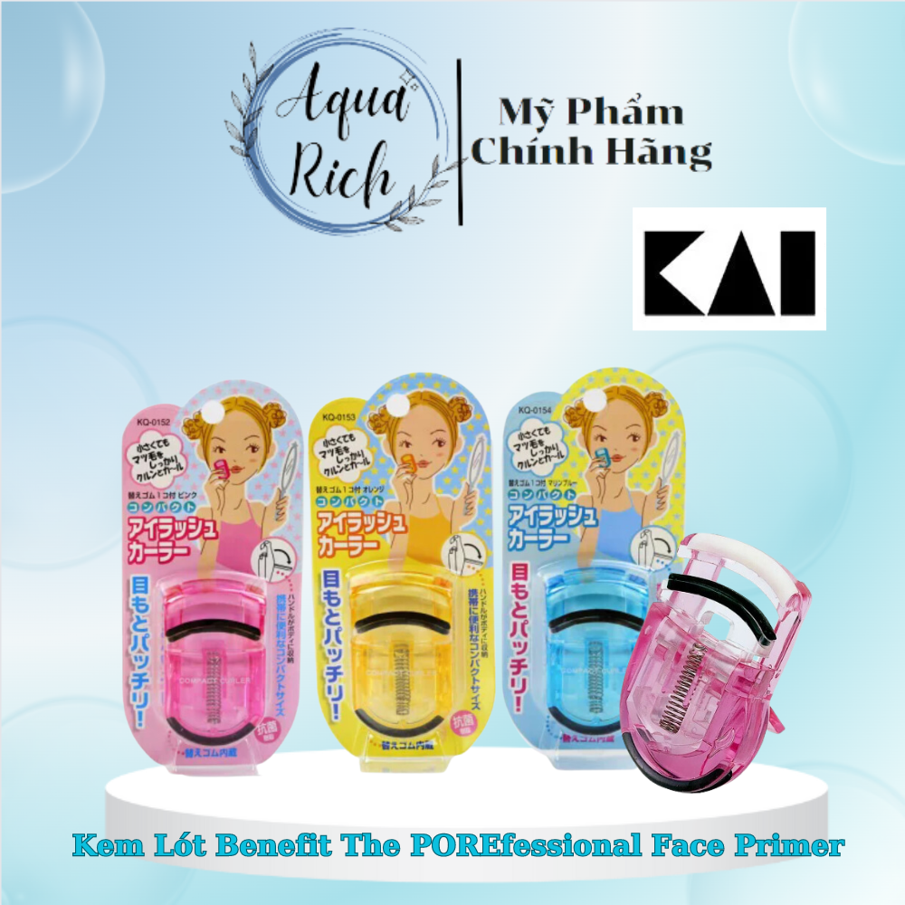 Kẹp Bấm Mi Kai Compact Eyelash Curler Nhật Bản [Xanh - Hồng - Vàng]