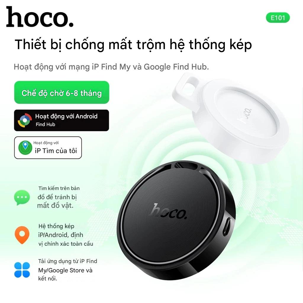 (Dành cho Android và iOS) Thiết bị Định vị GPS Hoco E101, công nghệ UWB định vị chính xác hơn, chống thất lạc hành lý, xe, chìa khóa