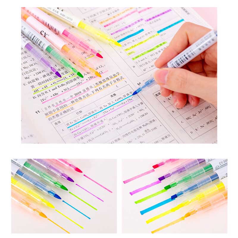 Set 6 Bút Dạ Quang Highlight 2 Đầu Tiện Lợi [4628]