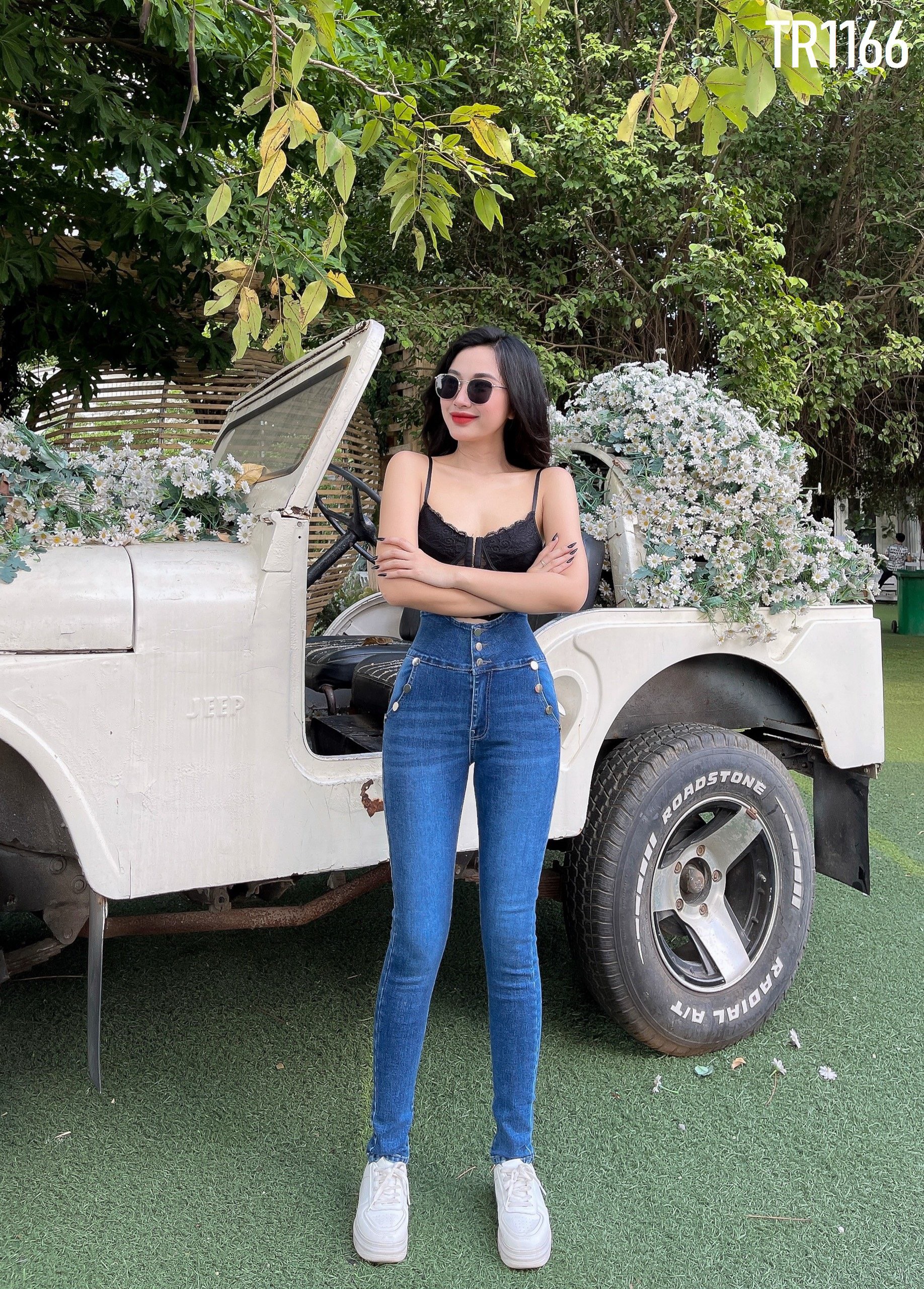 Quần Jean Nữ Lưng Siêu Cao Kiểu Co Giãn