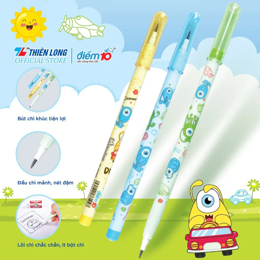 Bút chì khúc thiên long điểm 10 tp-pc005