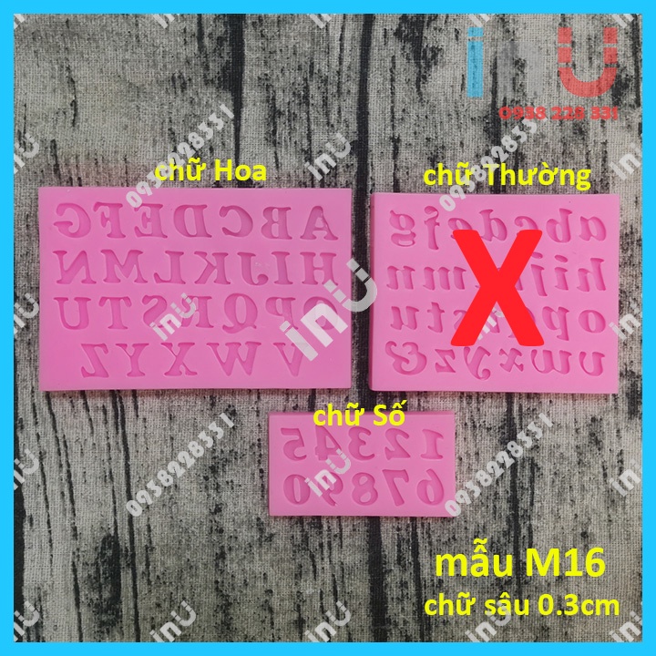 [HCM]HCM - Khuôn silicon 3D 27 chữ cái đổ fondant chữ socola chữ trang trí bánh đổ resin chữ cái